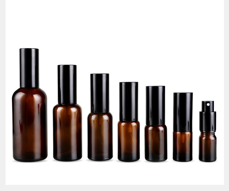 10pcs 5ml/10ml/15ml/ 20ml/30ml/50ml/100ml Refillable Press Pump Glass Spray Bottle Oils Liquid Container Perfume Atomizer Travel