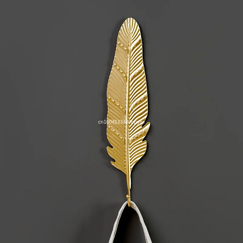 Ganchos de Metal con forma de hoja dorada, colgador de pared, estante de almacenamiento colgante para toallas, ropa, decoración del hogar y el baño, organizador, ganchos de pared, 1 ud.
