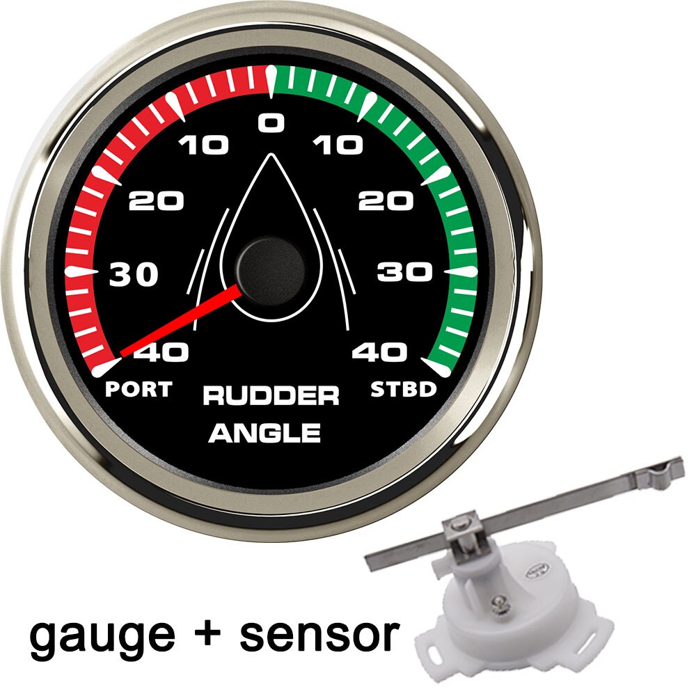 85mm Stiefel rüder Winkel Messgerät + Sensor 12v 24v 0-190 Ohm Meter Marine Anzeige mit paarung Sensor 7 farben Edelstahl: Silber- Schwarz