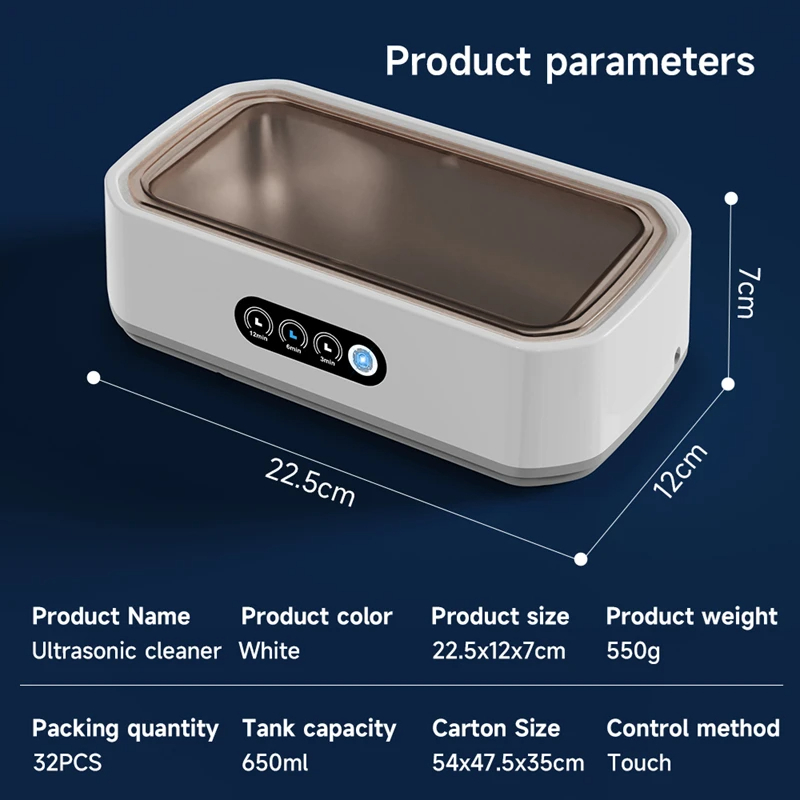 Xiaomi Ultrasonic Cleaning Machine Glasses Cleaning Machine Large Capacity Jewelry Braces Cleaner 650ml For Jewelry