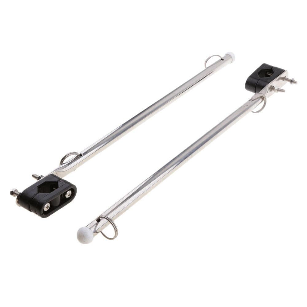 2PCS 14" Boat Flag Pole Holder 7/8"- 1" Rail Mount Adjutable Stainless Steel