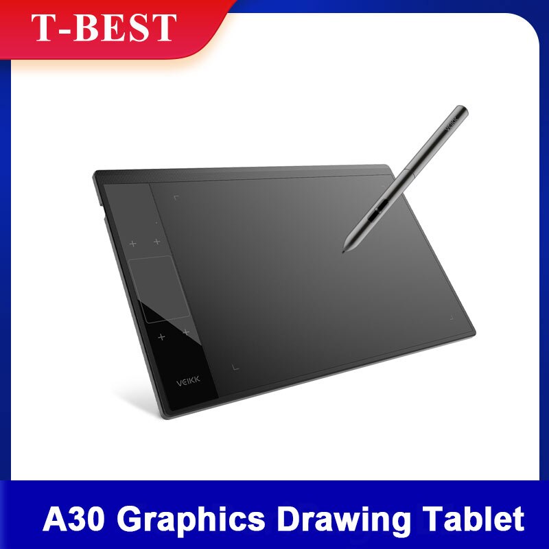 VEIKK A30 Graphics Drawing Tablet Digital Drawing Pad 10x6inch Tablet with 8192 Levels Passive Pen for Artists for Online Study