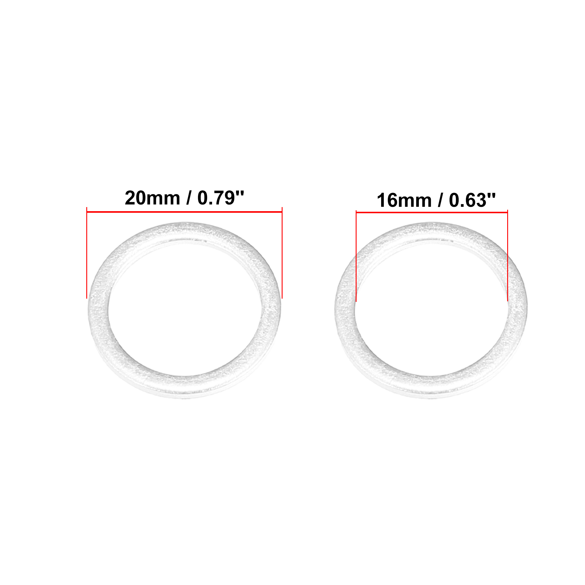 X autohaux 15 stk. motoroliepresserskiver bundproppakninger 14/16/18/20/22 mm stk. aluminium sølvfarvede bilreservedele