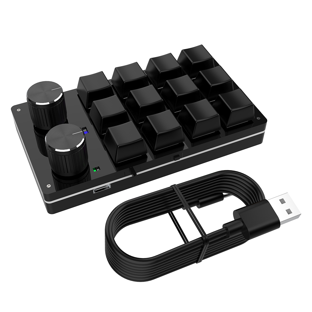 12 klawisz 2 pokrętło klawiatura makro RGB klawiatura mechaniczna gorący zamiana klawiatura niestandardowa klawiatura jednoręczna mini klawiatura robić gier mini klawiatura