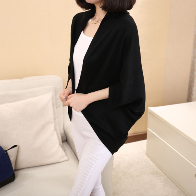 Winter Women Sweater Bat Sleeve Loose Knitted Sweaters Ladies Poncho Women Knitting Cardigan Coat Female Casual sweaters