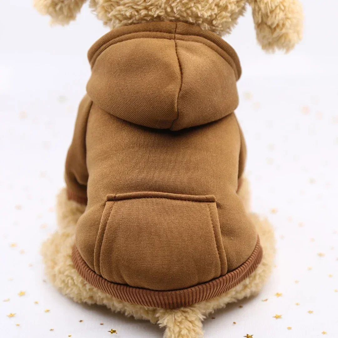 Artykuły dla psów Ubrania dla szczeniąt średnich małych ras Zimowa ciepła bluza z kapturem Buldog francuski Teddy Kostium dla zwierząt: L / SZARY