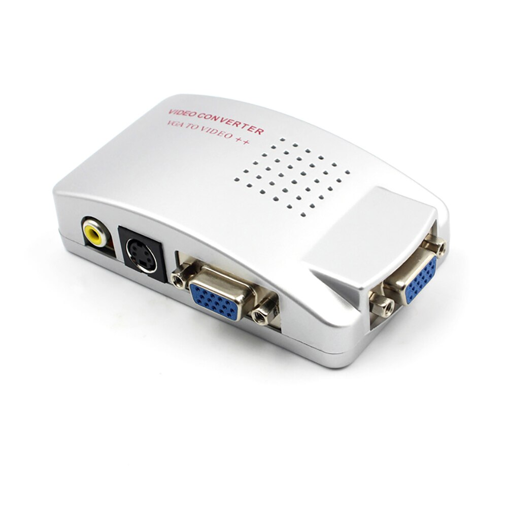 VGA a interruptor RCA caja de PC a TV AV compuesto adaptador/convertidor de vídeo interruptor caja compuesto para computadora portátil PC
