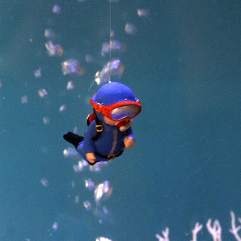 A9LB Aquarium Resin Ornaments Floating Diver Decorations Betta Fish Tank Accessories Landscape Decor 2.55x1.18x1.37 Inches