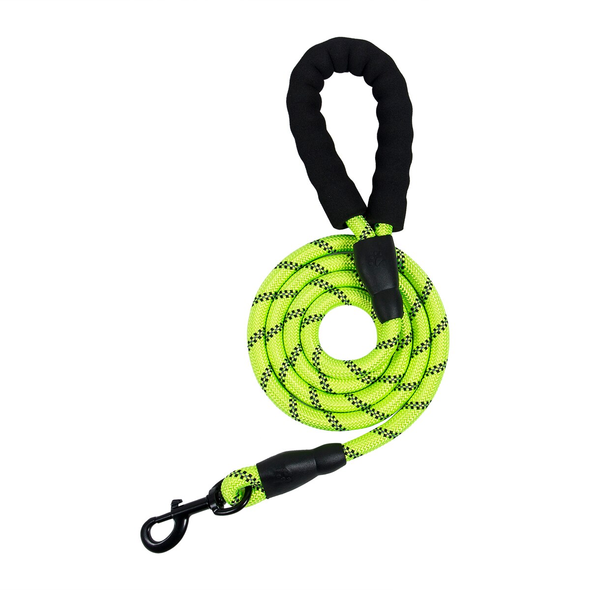 5FT Sterke Pet Hondenlijn Klimmen Touw Reflecterende Draad Nacht Veilig Gewatteerde Handvat Nylon Running Riemen Voor Kleine Grote Honden: Groen