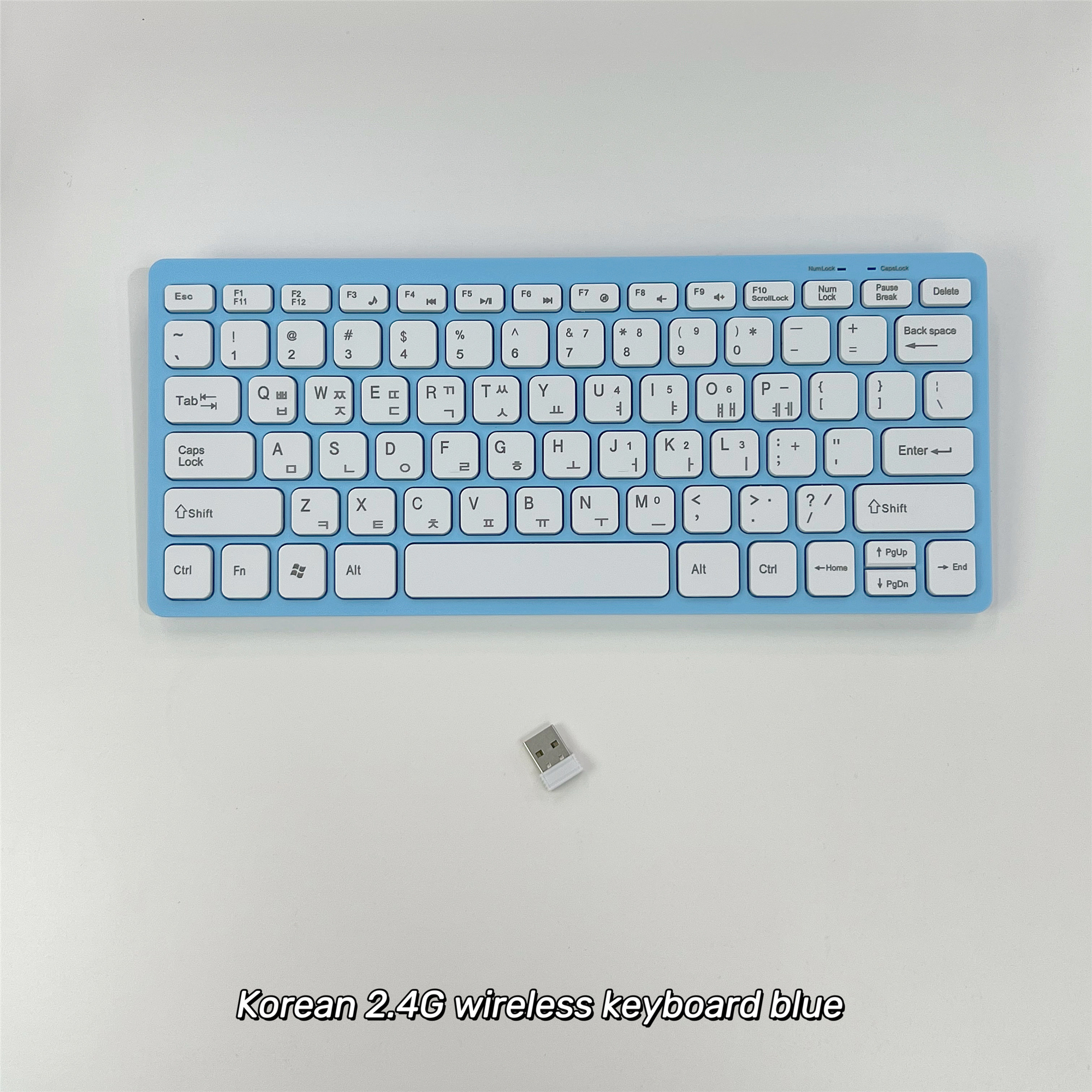 Korean 2.4G Wireless Keyboard and Mouse Protable Mini Keyboard Mouse Combo Set For Notebook Laptop Mac Desktop PC Computer: black