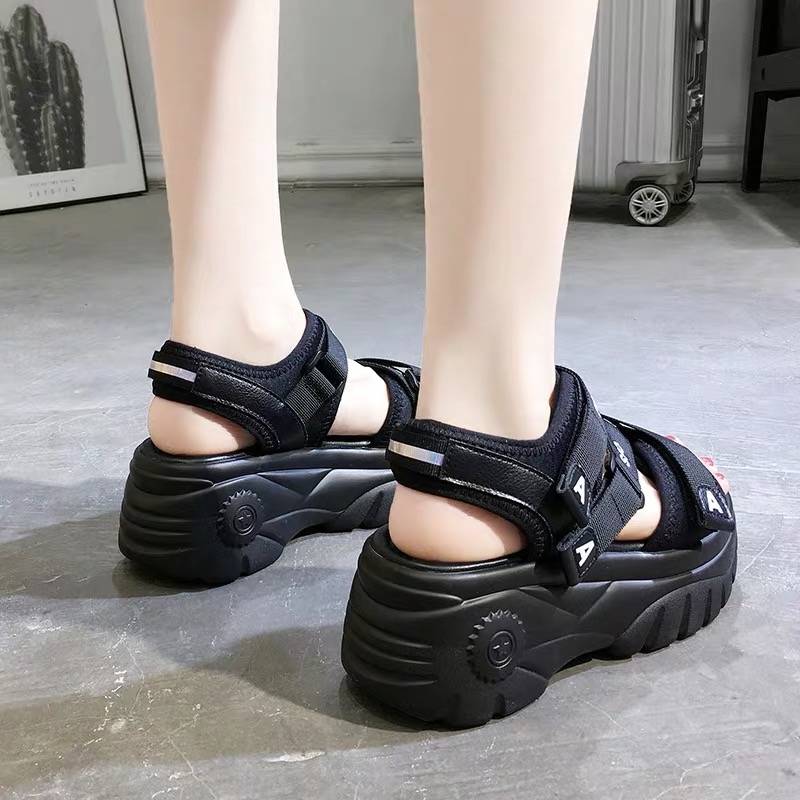 Lucyever tyk sål kvinder kiler sandaler høj platform komfort kvinde sandaliaer mujer hook&loop sommer afslappet fodtøj