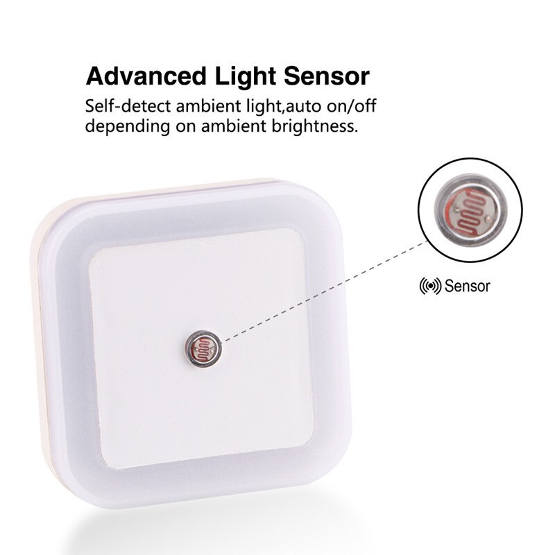 Langaton sensori led yövalo eu us plug mini neliön yövalot vauvahuoneen makuuhuoneen käytävävalaisin