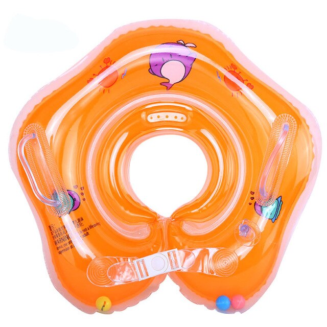 Flotador de cuello de anillo para bebé, boya de vida gruesa para casa, entrenador inteligente, inflable, accesorios para bebés: Orange