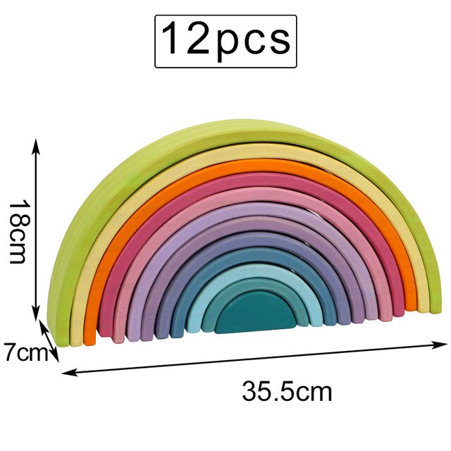 Kinderen Speelgoed Grote Rainbow Stacker Houten Speelgoed Voor Baby Regenboog Bouwstenen Montessori Educatief Speelgoed Kinderen: 12-Macaron