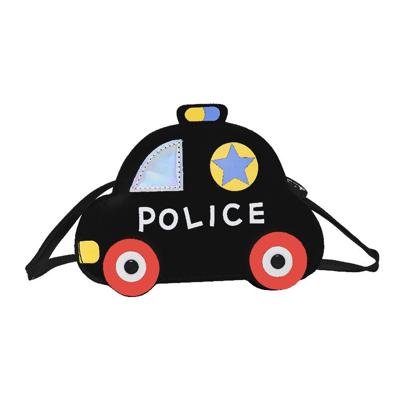 1 stuks dames-meisjes portemonnee van pu-leer, mini-portemonnee, heuptasjes, 3d cartoon auto's in koreaanse stijl, messenger bags, kindermuntzak: Zwart