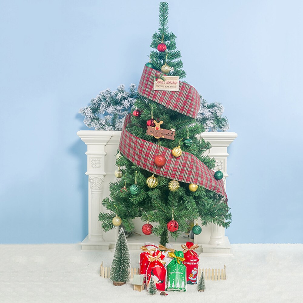 3M Christmas Scottish Plaid Grid Printed Ribbon European Plaid Fabric Christmas Tree Decoration Ribbon Christmas DIY Decoration