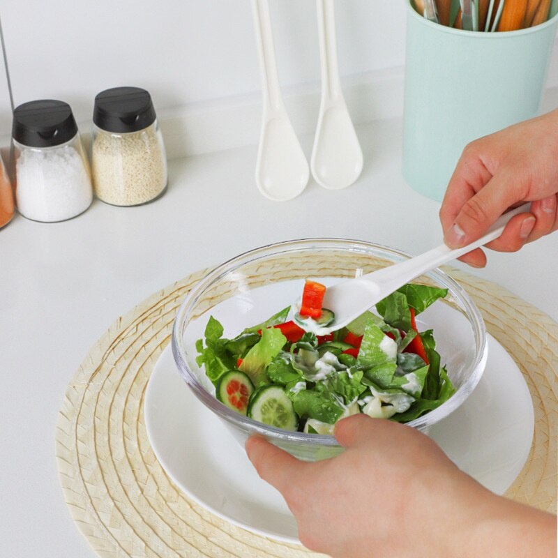 Multi-function Salad Stirring Spoon Long Handle Ice Cream Dessert Spoons Eco-Friendly PP Jam Stirring Spoon Kitchen Tableware
