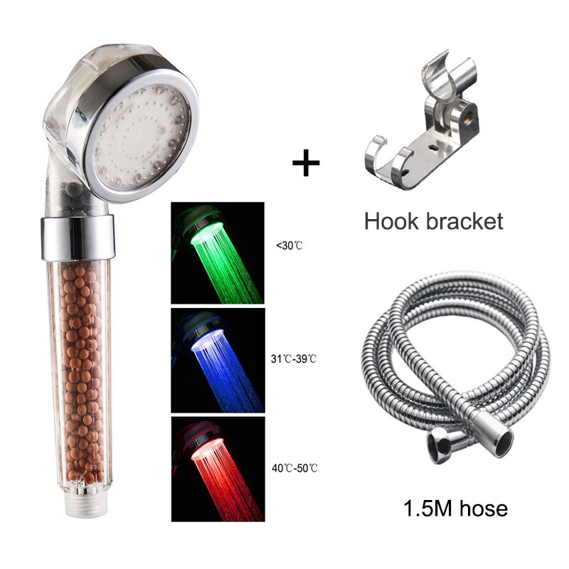 Zloog Led Douche Head Home Badkamer 3 Of 7 Kleuren Veranderende Led Douche Water Glow Light Douche Set: 3 Colors Set C