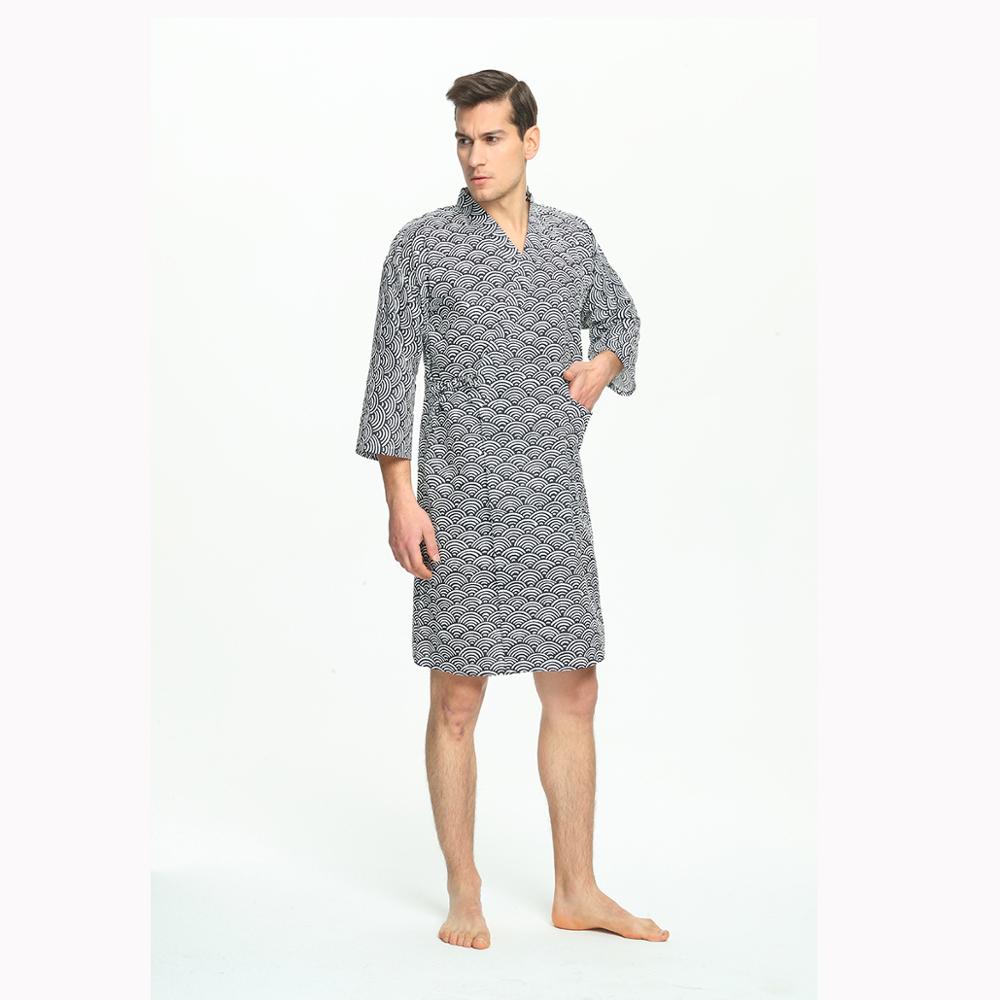 100%  bomull uformelle sovekåper mann kimono sommer komfortable yukata hjemmekåper mann hjemme klær til mann