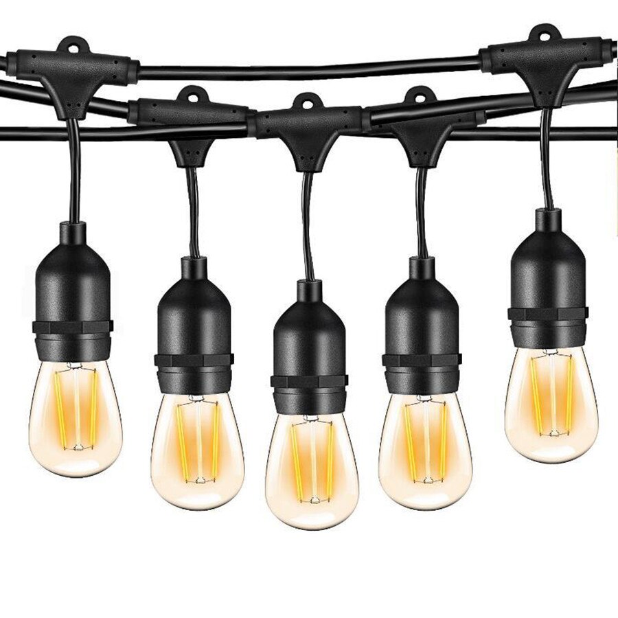 S14 Commercial Grade LED String Light With 5/10/15PCS Edison Bulbs E27 Waterproof for Outdoor Street Backyard Patio Cafe Bistro