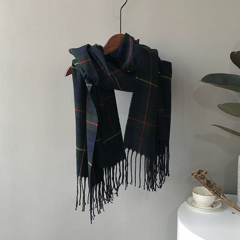 Vrouwen Herfst Winter Sjaal Warme Plaid Sjaals Brede Lange Dames Sjaal Bruin Soft Sjaal Pashmina: Zwart Groen