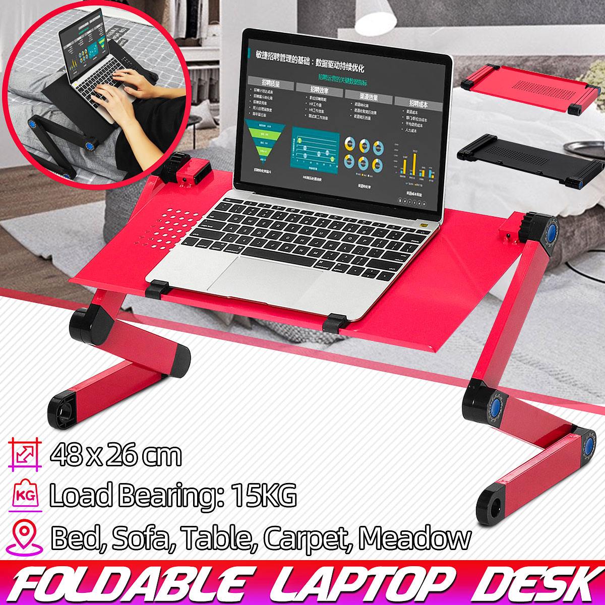 Ergonomic Computer Desk For Bed PC Table Stand Folding Laptop Table Adjustable Aluminum Laptop Desk Portable Computer Table