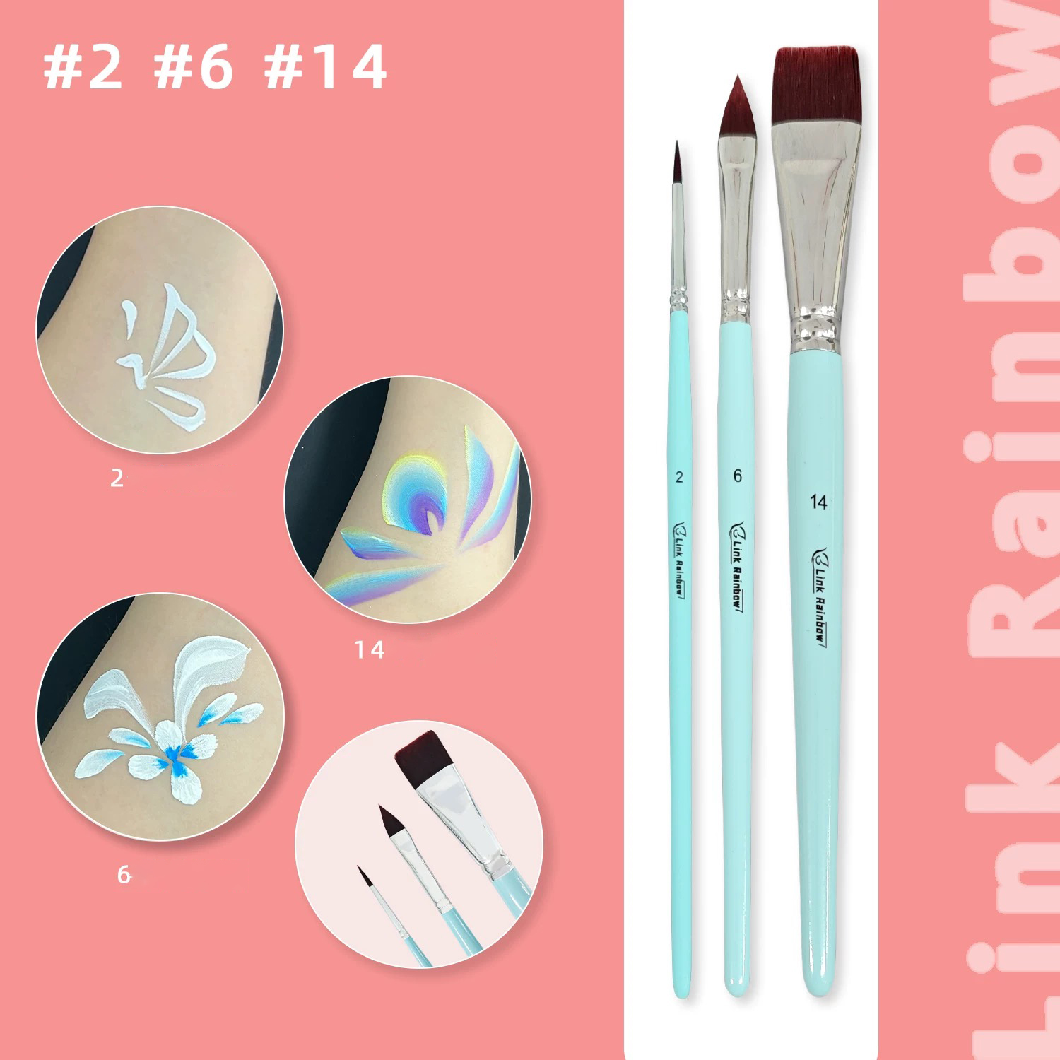 Pędzle robić malowania twarzy zestaw narzędzi robić malowania twarzy dla dzieci pędzle robić malowania ciała: jasnożółty