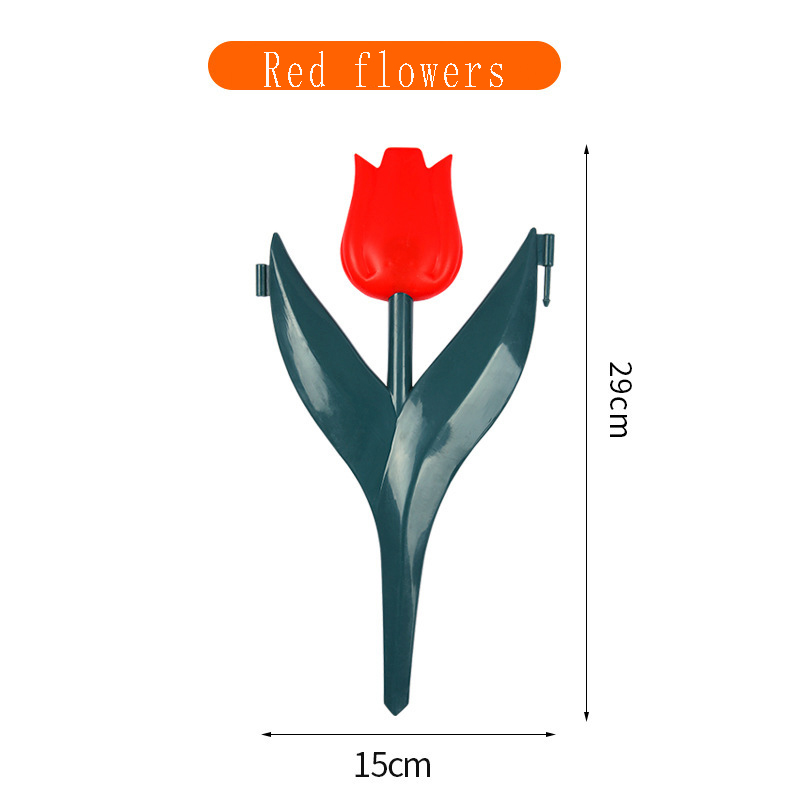 Simulation de fleur de tulipe, clôture en plastique, clôture de jardin, décoration de pelouse, paysage, décorations de cour extérieure: Rouge