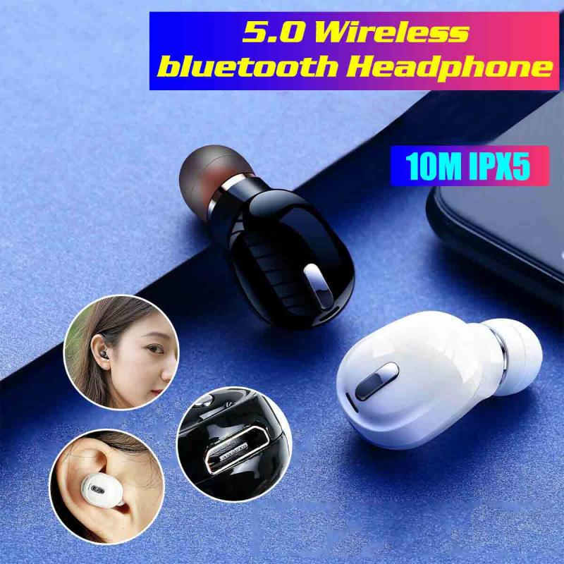 5.0 Bluetooth Oortelefoon Mini In-Ear Hifi Draadloze Headset Met Microfoon Sport Oordopjes Handsfree Stereo Geluid Koptelefoon Voor Alle telefoons