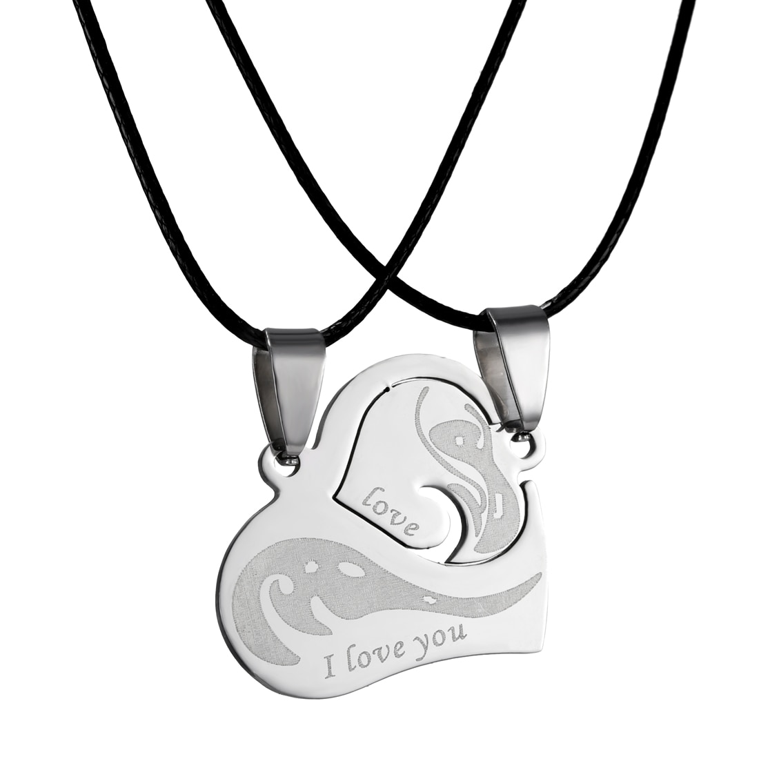 Collares con colgante de rompecabezas para parejas, joyería de la amistad, de acero inoxidable, a la , para hombres y mujeres, 1 par: 2