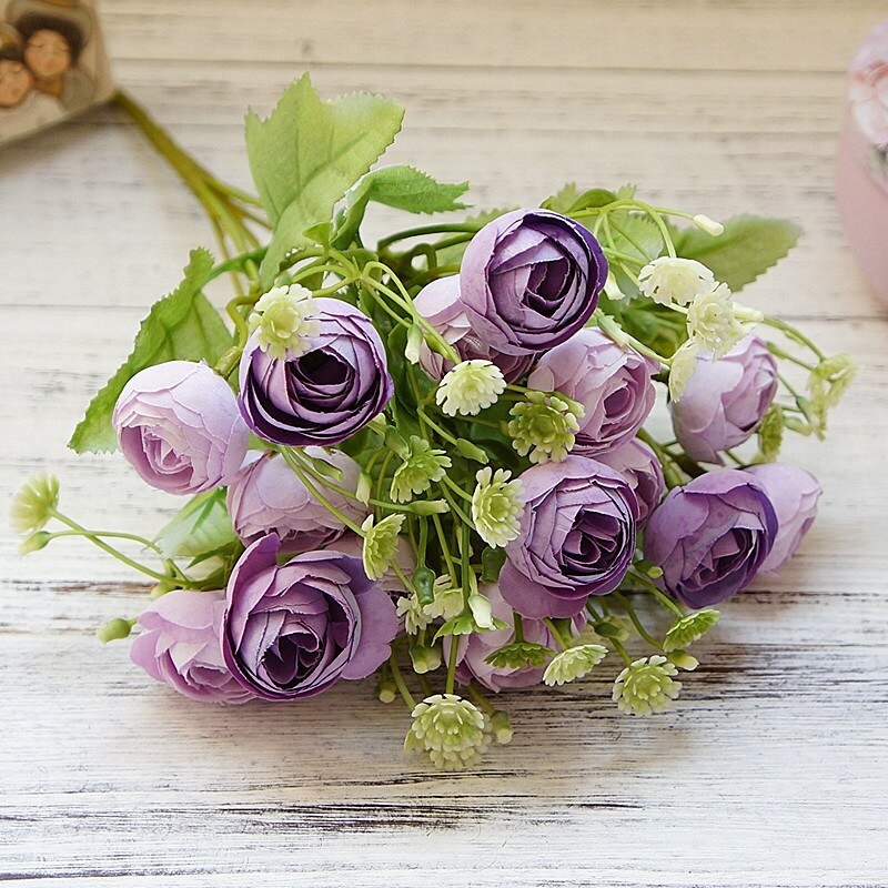 Koreansk snöflingate rosor bukett för scrapbooking heminredning tillbehör bröllop dekorativa blommor konstgjorda växter: 2