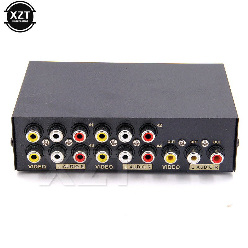 Wysokiej jakości nowy 2 lub 4 lub 8 portów AV Audio Video RCA 4 wejścia 1 wyjście Przełącznik przełącznika Splitter Box dla STB DVD HDTV