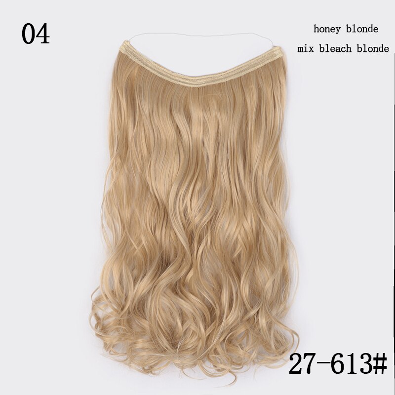 Synthetic Hair Extensions Long Straight Fish Line Hairpieces No Clips in One Piece Hair Extensions Heat Resistant Hair for Women: WEXS004-27-613