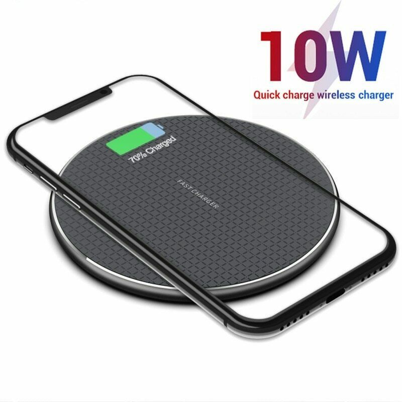 10w qi-wireless-ladegeräte, induktive schnellladestation für samsung iphone 8 se, x, xr, xs max mit 50cm ladekabeln