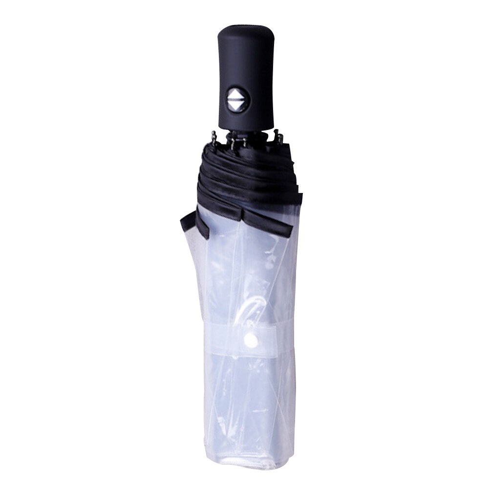 Triple Folding Anti Wind Portable Umbrella Bubble Dome Beach Fully Automatic Transparent Outdoor Durable Lightweight Travel: Black