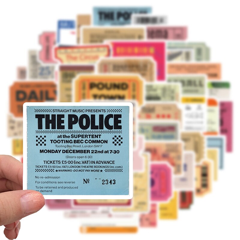 50Pcs Airline Boarding Pass Ticket Sticker Retro Waterdichte Graffiti Decals Diy Helm Skateboard Laptop Notebook Sticker