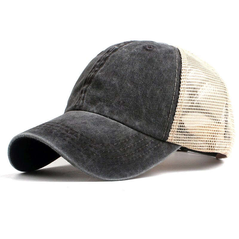 Xthree kvinders mesh baseball kasket til mænd sommer cap snapback hat til kvinder bone gorra casquette hat: Sort