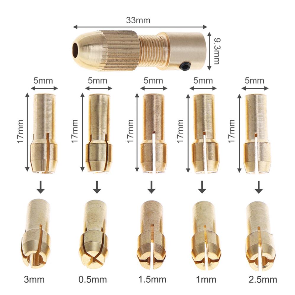 7Pcs 5.05Mm Mini Zelf Aanscherping Boor Klauwplaten Ondersteuning 0.5-3.0Mm Boor Voor Abs Board/verlichting Board Punch