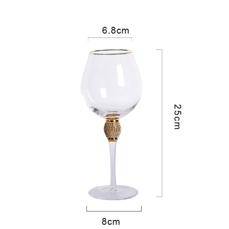 Copa de lujo de 200-600ml, copa de champán hecha a mano con diamantes incrustados, de vacaciones, copa de vidrio de vino tinto: 600ml