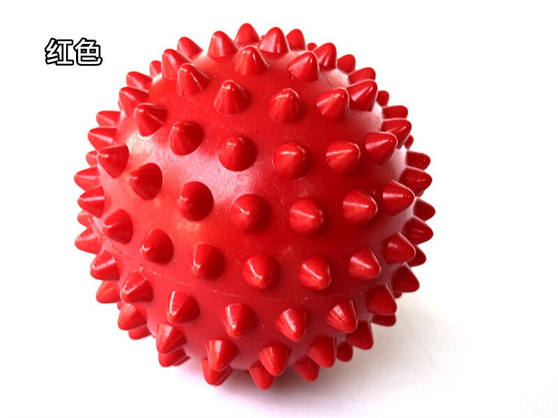 Holdbar pvc spiky hånd massage bold trigger point sport fitness hånd fod smerte lindring fitness bolde udstyr yoga bold: Rød