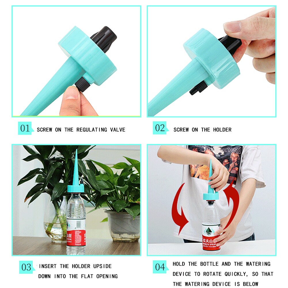 Automatic Watering Irrigation Kits Water Can Automatic with Switch Watering Device Plastic Plant Watering Self Watering Pot 2PCS