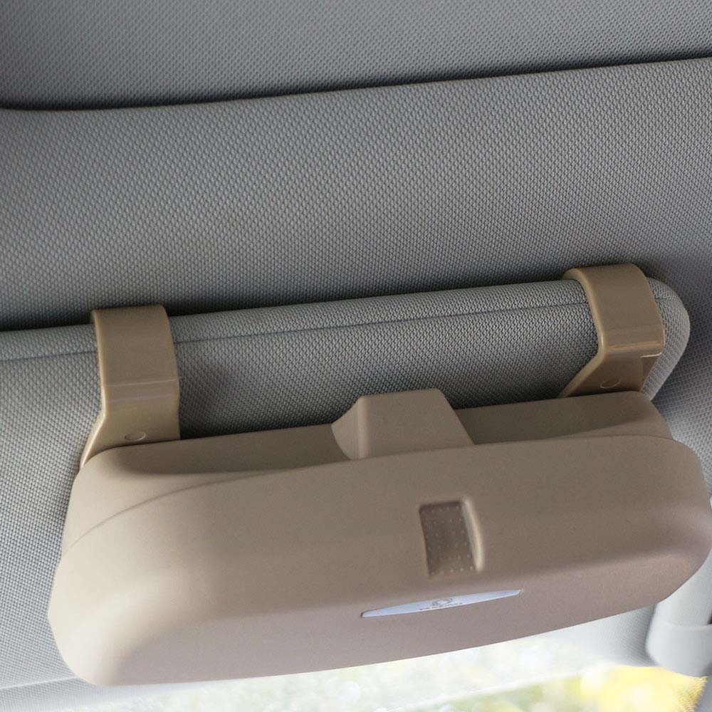 Auto Styling Glazen Houder Case Box Voor Suzuki Swift Jimny Sx4 Grand Vitara S-Cross Auto Zonnebril Houder Opslag case Box: Doube Buckle Beige