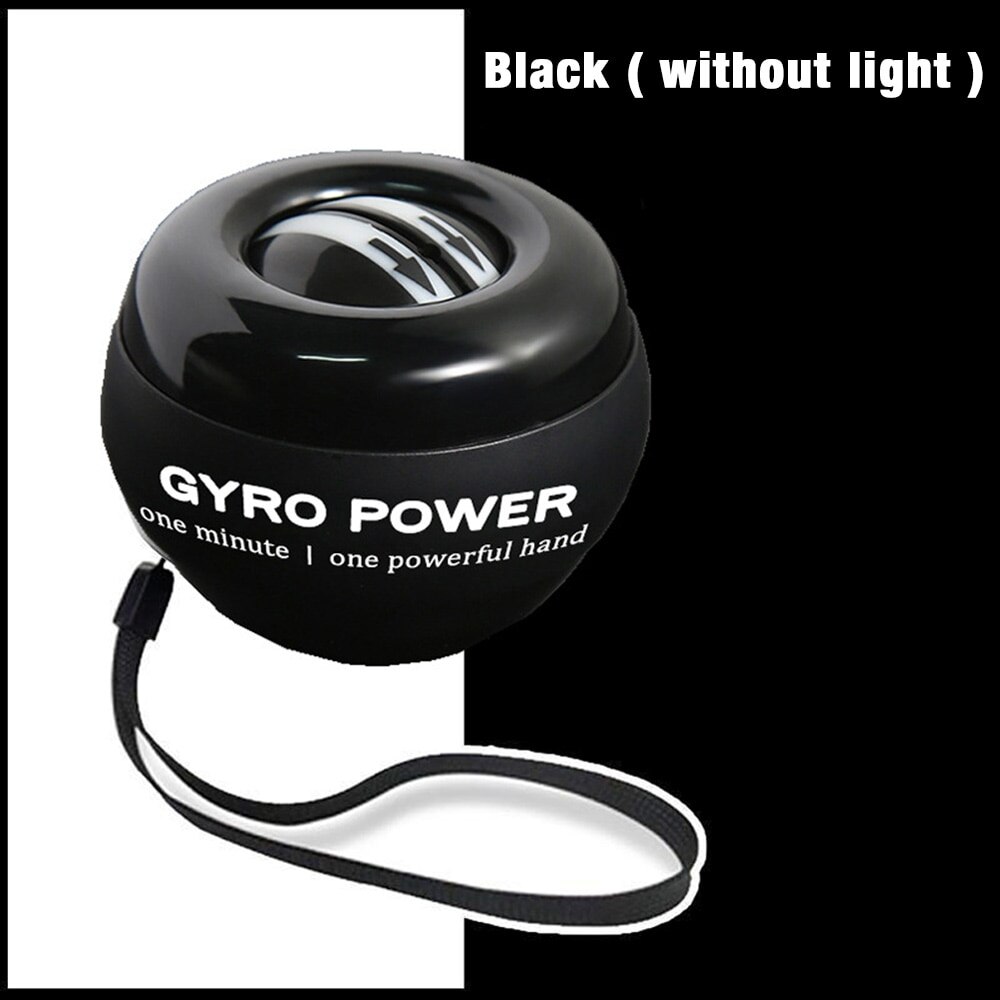 Dispositivo de entrenamiento de muñeca, intensificador de equipo de ejercicio con luz LED, bola de energía de arranque automático, fuerza de muñeca: Black without light