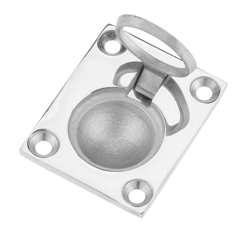 48 X 38Mm Boat Locker Hatch Latch Cabinet Flush Mount Ring Pull Handle Marine Surfing Hardware 316 Stainless Steel