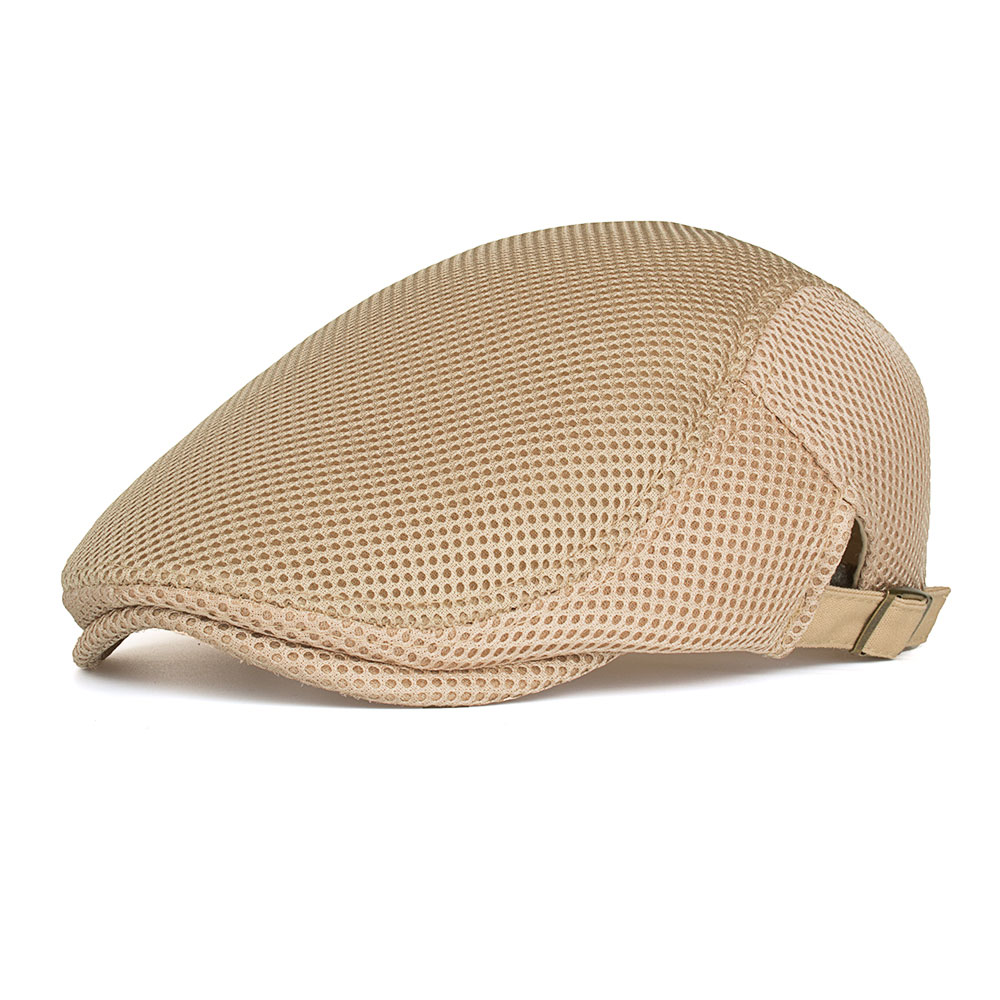 JOYMAY Spring Summer newsboy cap Berets Caps Unisex mesh Casual Peaked Cap Casquette Cap Y058: Khaki