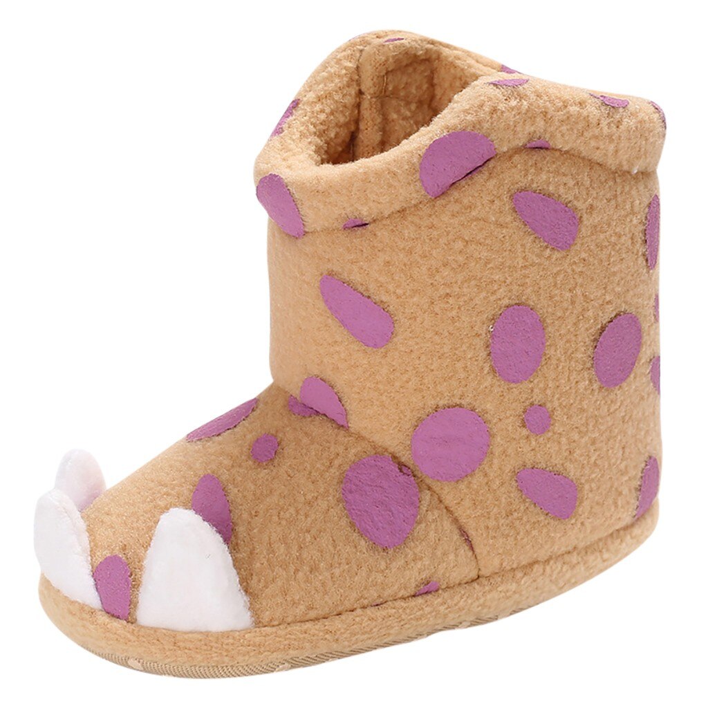 Babylaarzen schoenen kinderen katoenen sneeuwlaarzen schoenen peuter kind babymeisjes schattige peuter eerste wandeling winterlaarzen stippen schoenen: Beige  / 13
