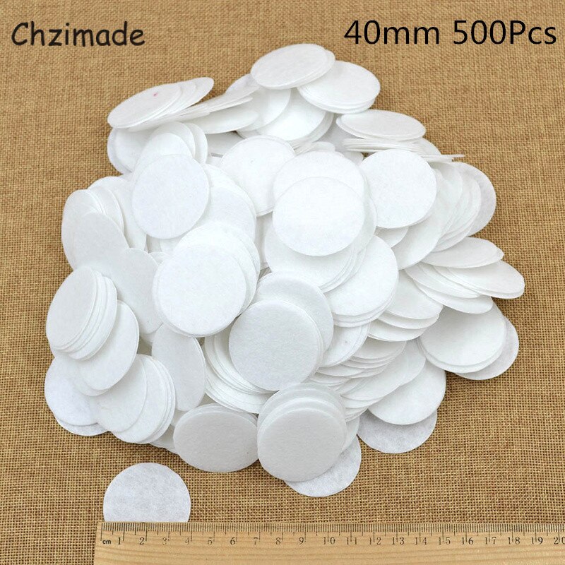 Chzimade 500/1000 Stuks Wit 20/25/30/40Mm Ronde Vilt Cirkel Pads Gestanst applicaties Diy Kaartmaken Naaien Craft: 4