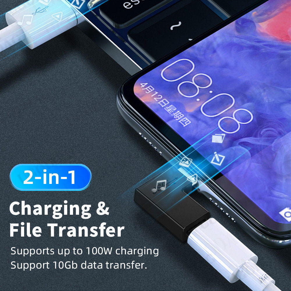 USB C Adapter Type-C Male to Type C Female Extension Adapter for Tablet Laptop Charger Converter 100W 5A 10gbps Data Connector