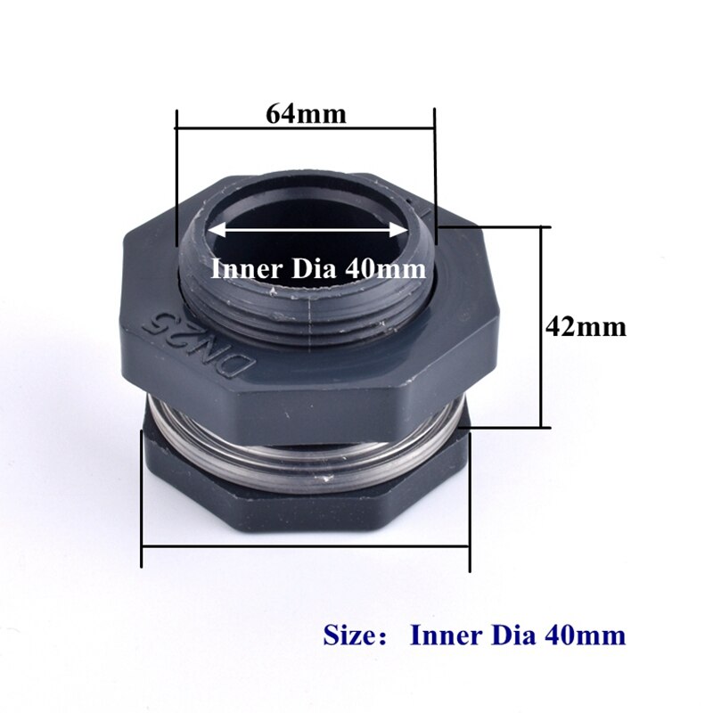 1Pc ID 20~63mm PVC Water Tank Connector Home Aquarium Fish Tank Bulkhead Pipe Joint Water Inlet Outlet Connector Drainage Joint: Red