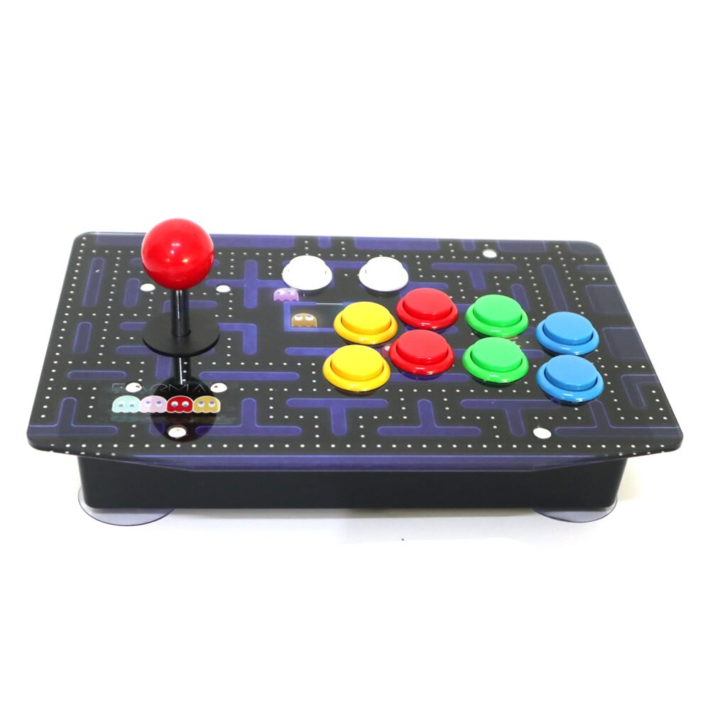 RAC-J500S-Joystick Arcade de 10 botones, Panel acrílico con cable USB para PC Multicolor